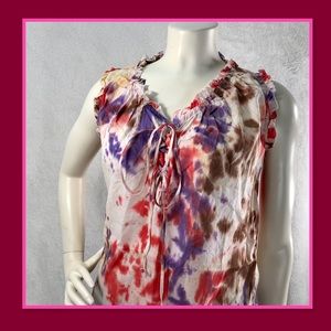 NWT FOURTY WOMENS WATERCOLOR SLEEVELESS TOP M